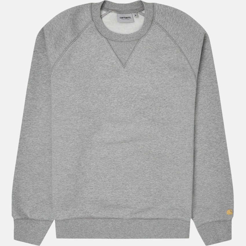 Carhartt WIP Sweatshirts CHASE SWEAT I026383 GREY HTR/GOLD